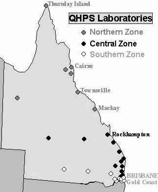 Figure. Location of Queensland Health Pathology Service laboratories