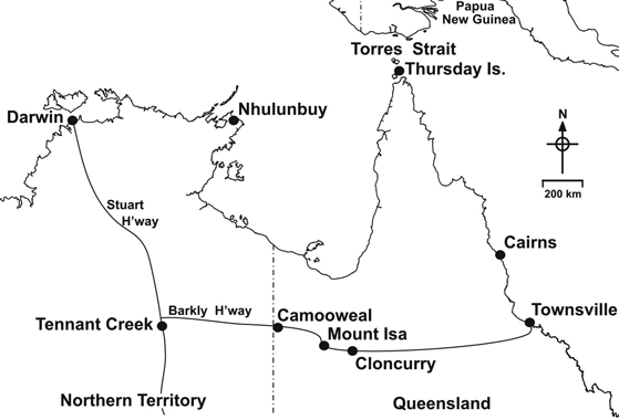 Figure 1. Northern Australia indicating Aedes aegypti collection sites